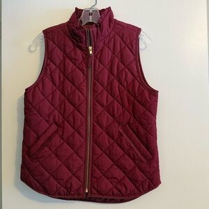 J. Crew Factory Burgundy Quilted Vest